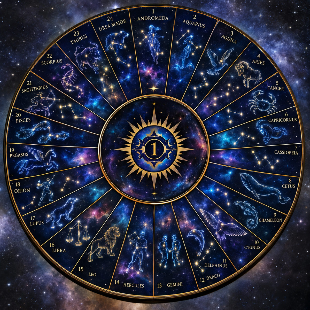 Sample board 1 from the Galactic Origins Pendulum Board Set